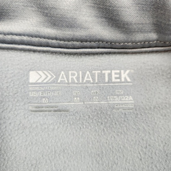 AriatTEK Pullover Womens Medium Gray 1/4 Zip Long Sleeve Equestrian Top - Picture 2 of 7